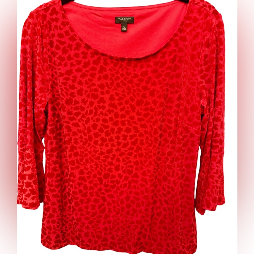 Womens tops Talbots velvet burn out MP